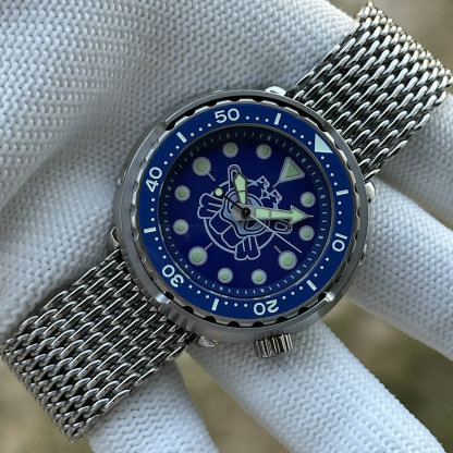 STEELDIVE Official SD1975P Unique Design 47.5mm Swiss Luminous 300M Waterproof NH35 Automatic Mens Tuna Dive Watch