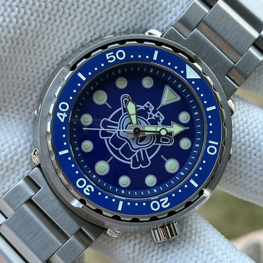 STEELDIVE Official SD1975P Unique Design 47.5mm Swiss Luminous 300M Waterproof NH35 Automatic Mens Tuna Dive Watch