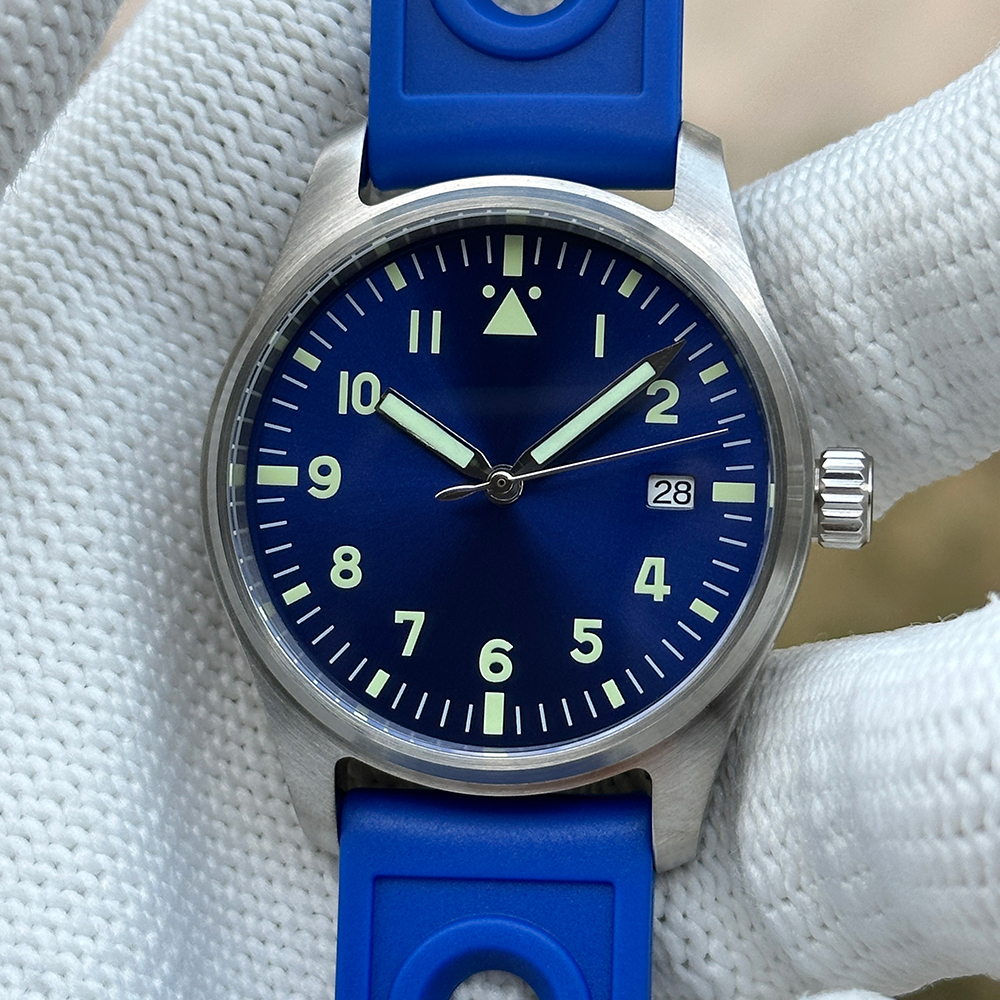 STEELDIVE Official SD1940 No Logo 39mm Pilot Watch 200m Waterproof Mens NH35 Automatic Dive Watch