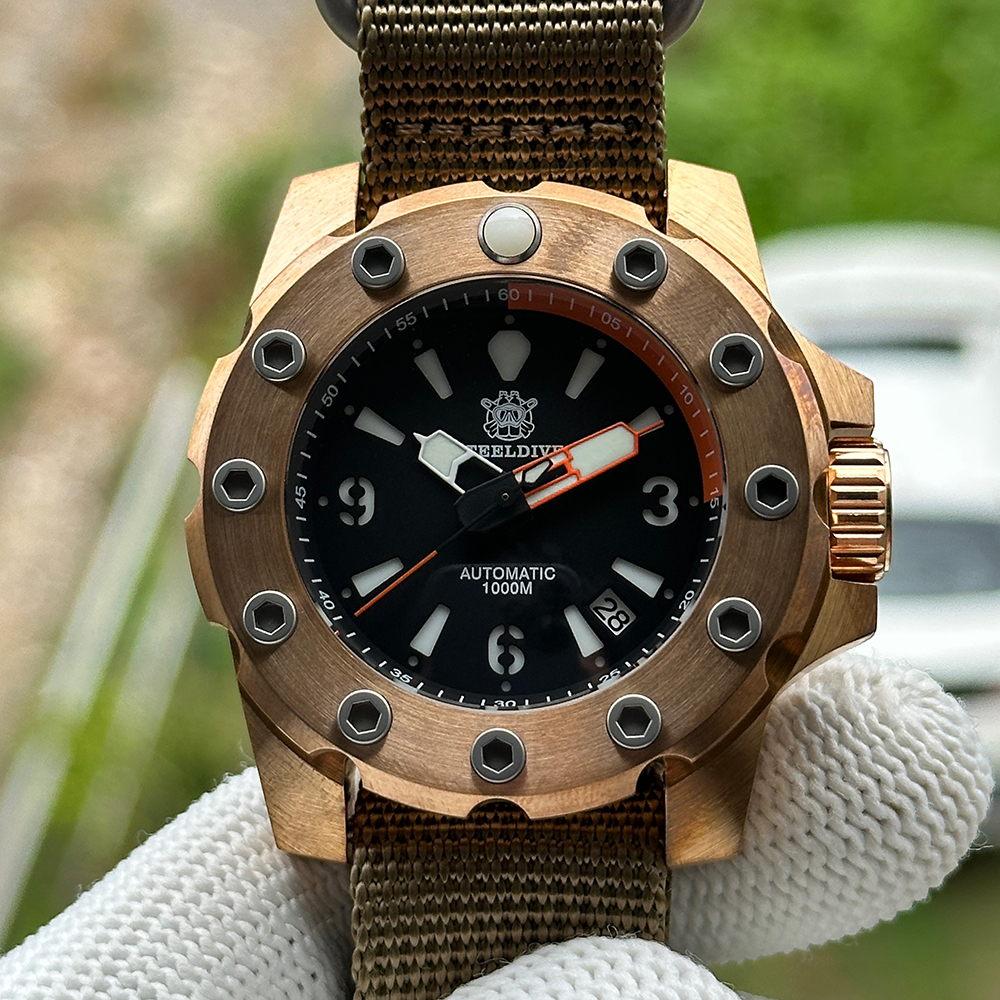 STEELDIVE Official SD1948S Solid Bronze Sapphire Glass 1000M Waterproof NH35 Automatic Dive Watch