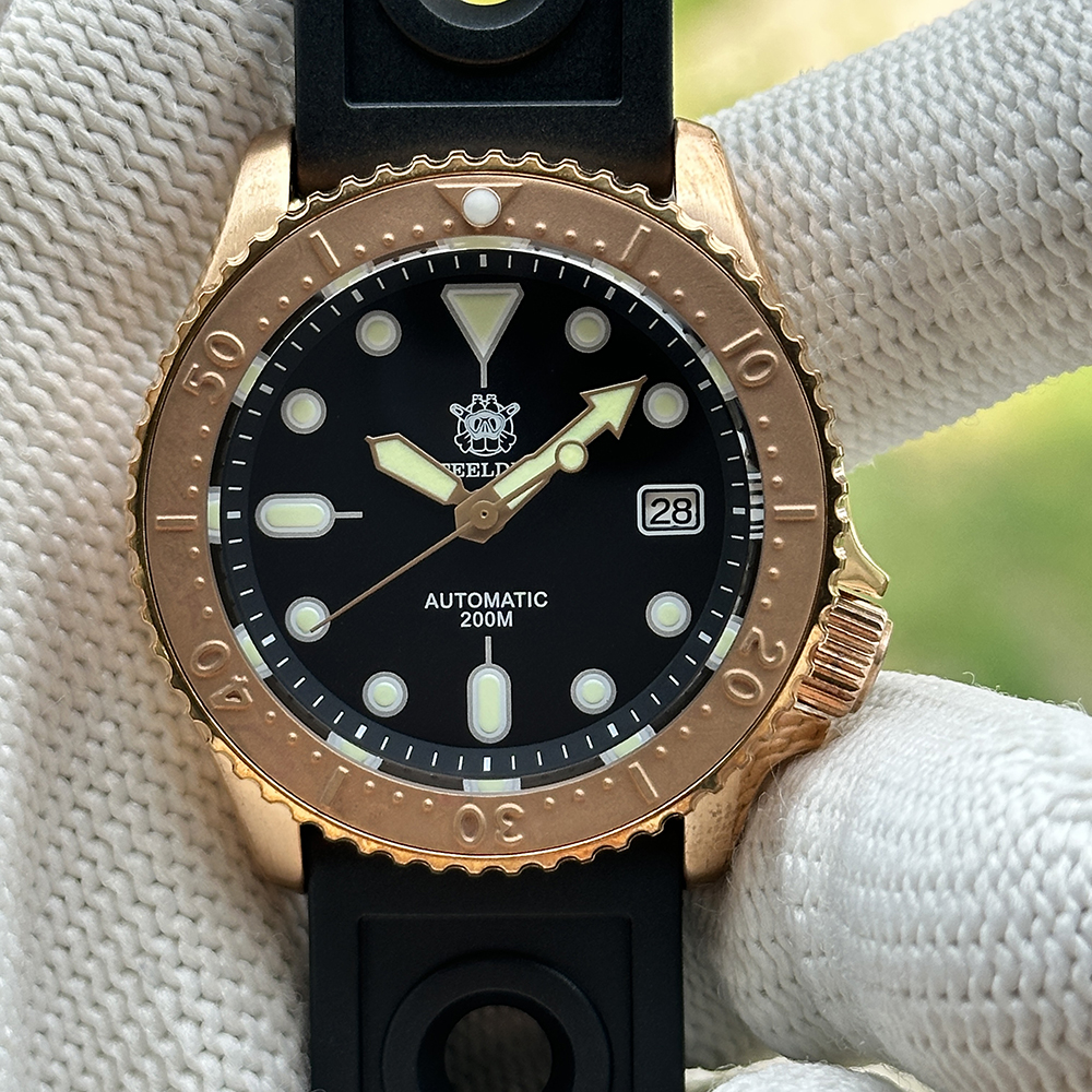 STEELDIVE Official SD1973S V2 41.2MM Solid Bronze Case 200M Waterproof NH35 Mens Dive Watch