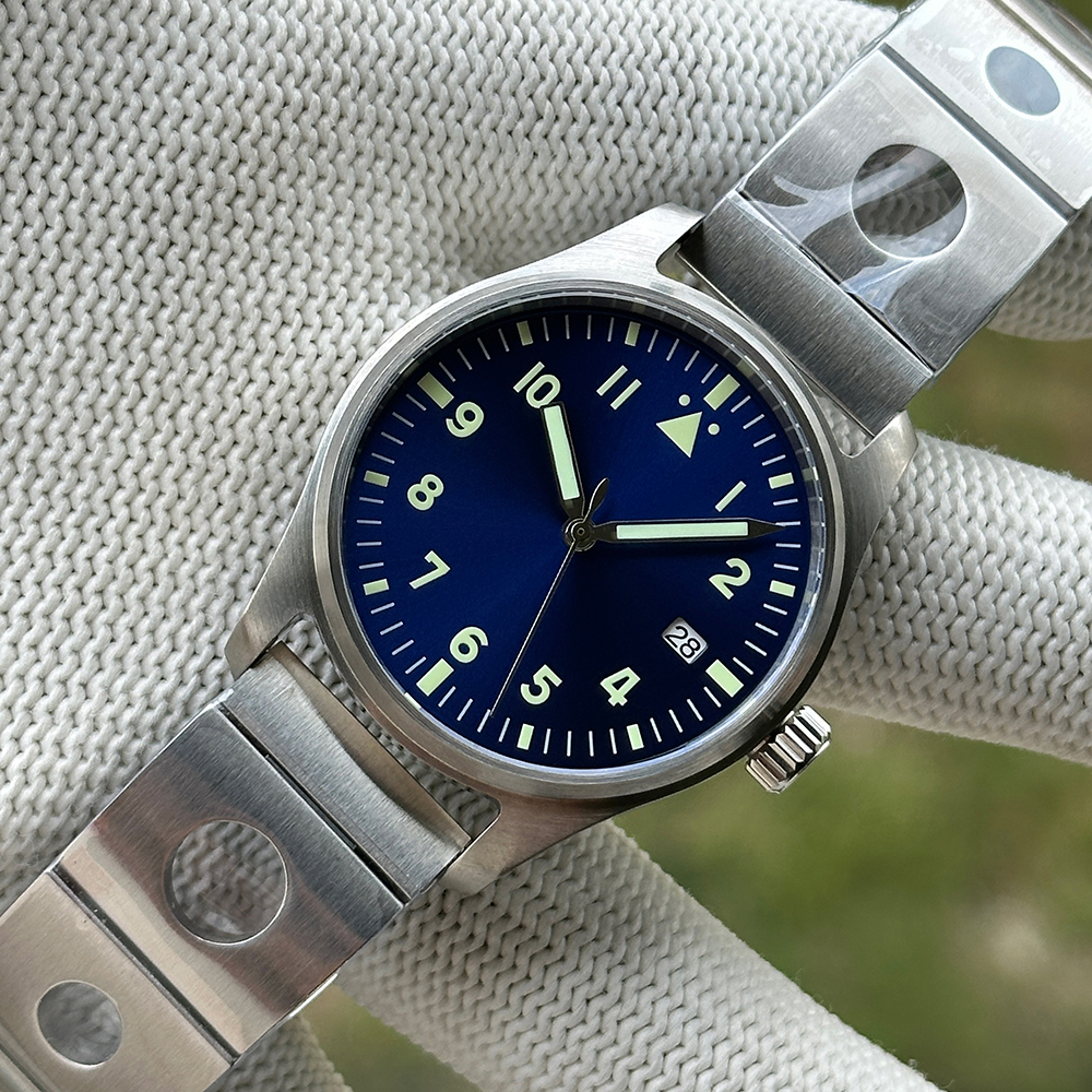STEELDIVE Official SD1940 Blue No Logo Pilot Watch Japan NH35 Automatic Watch