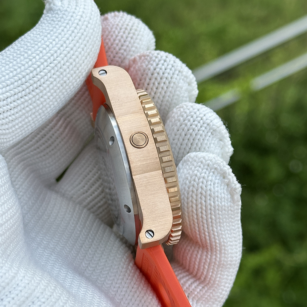 STEELDIVE Official SD1987S White Dial Orange Luminous 46.5MM Solid Bronze Case Sapphire Glass Mens NH35 Automatic Dive Watch