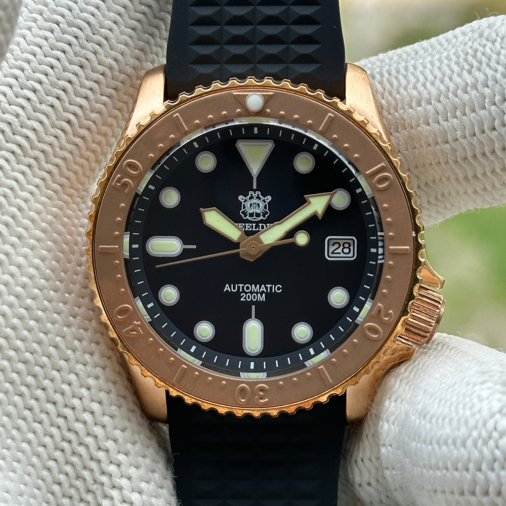 STEELDIVE Official SD1973S V2 41.2MM Solid Bronze Case 200M Waterproof NH35 Mens Dive Watch