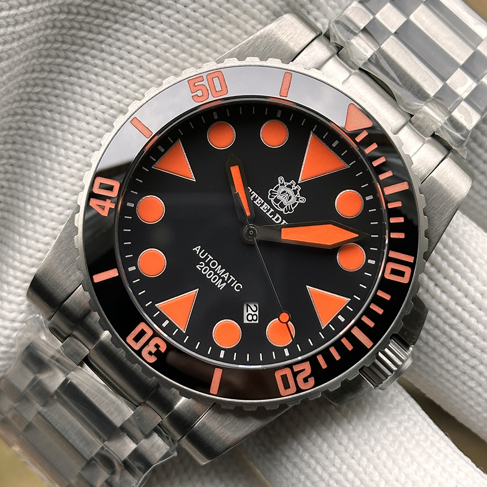 STEELDIVE Official SD1987 Unique Design Tank Bracelet 2000M Waterproof Japan NH35 Automatic Dive Watch for Men