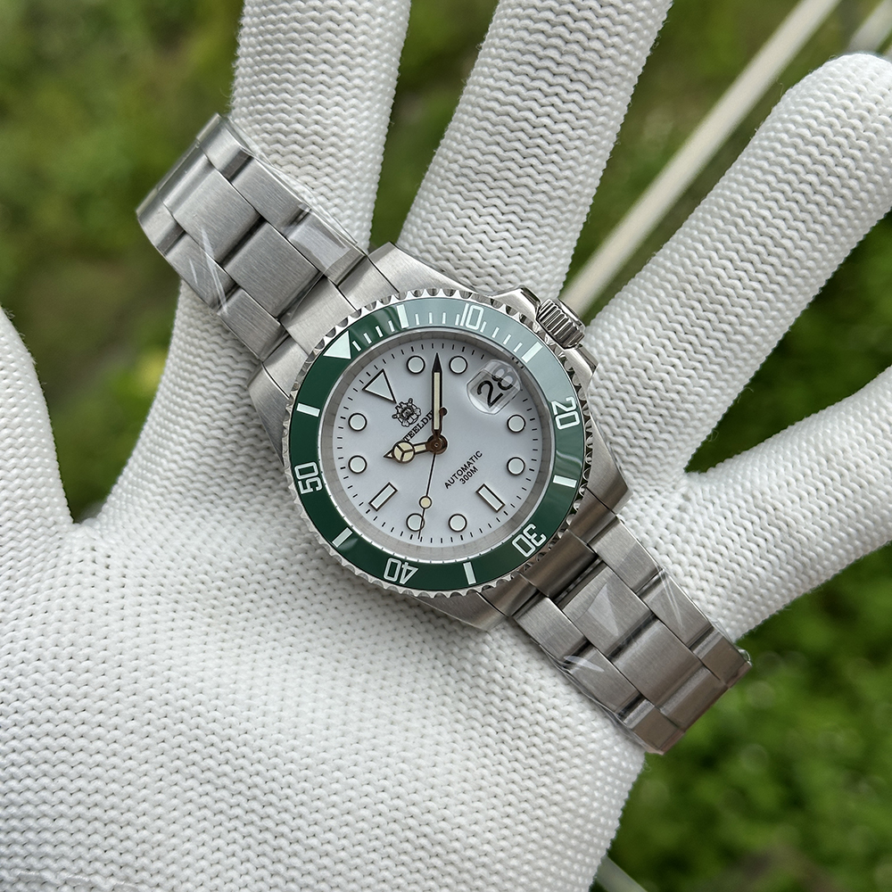 STEELDIVE Official SD1953 White Dial 40.5MM Case 300M Waterproof Japan NH35 Automatic Mens Dive Watch