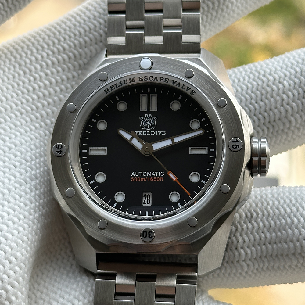 STEELDIVE Official SD1960 New Arrival 45MM Case 500M Waterproof Black Dial NH35 Automatic Mens Dive Watch Sapphire Glass