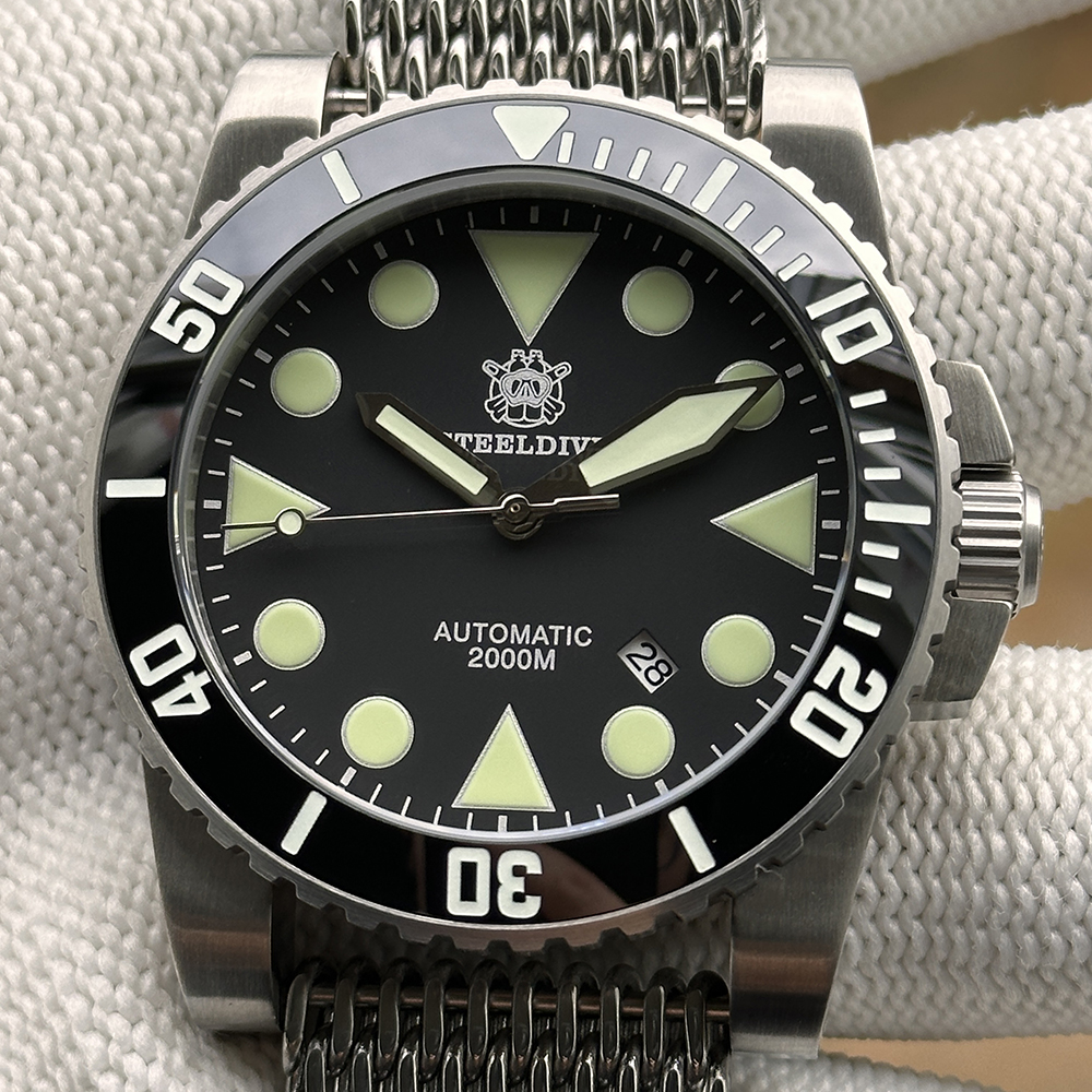 STEELDIVE Official SD1987 Classic 46.5MM Big Size 2000M Waterproof NH35 Automatic Mens Dive Watch