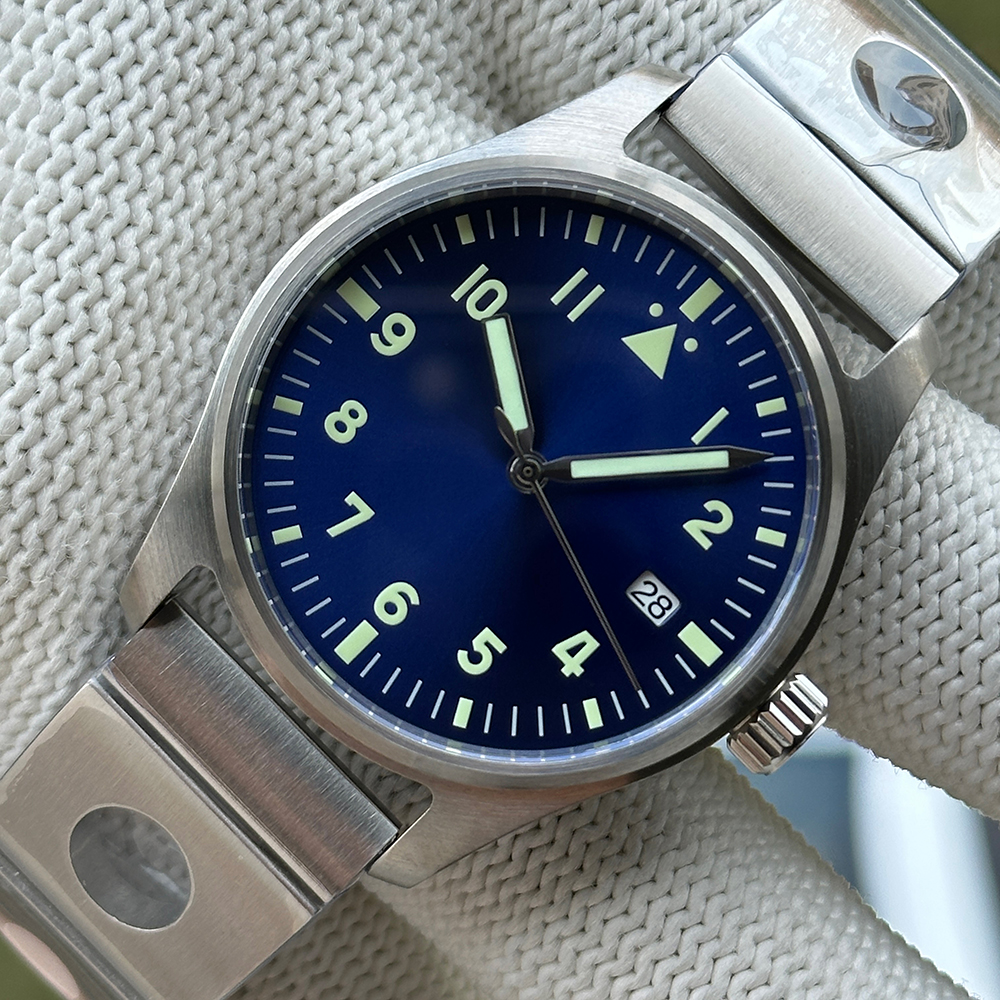 STEELDIVE Official SD1940 Blue No Logo Pilot Watch Japan NH35 Automatic Watch