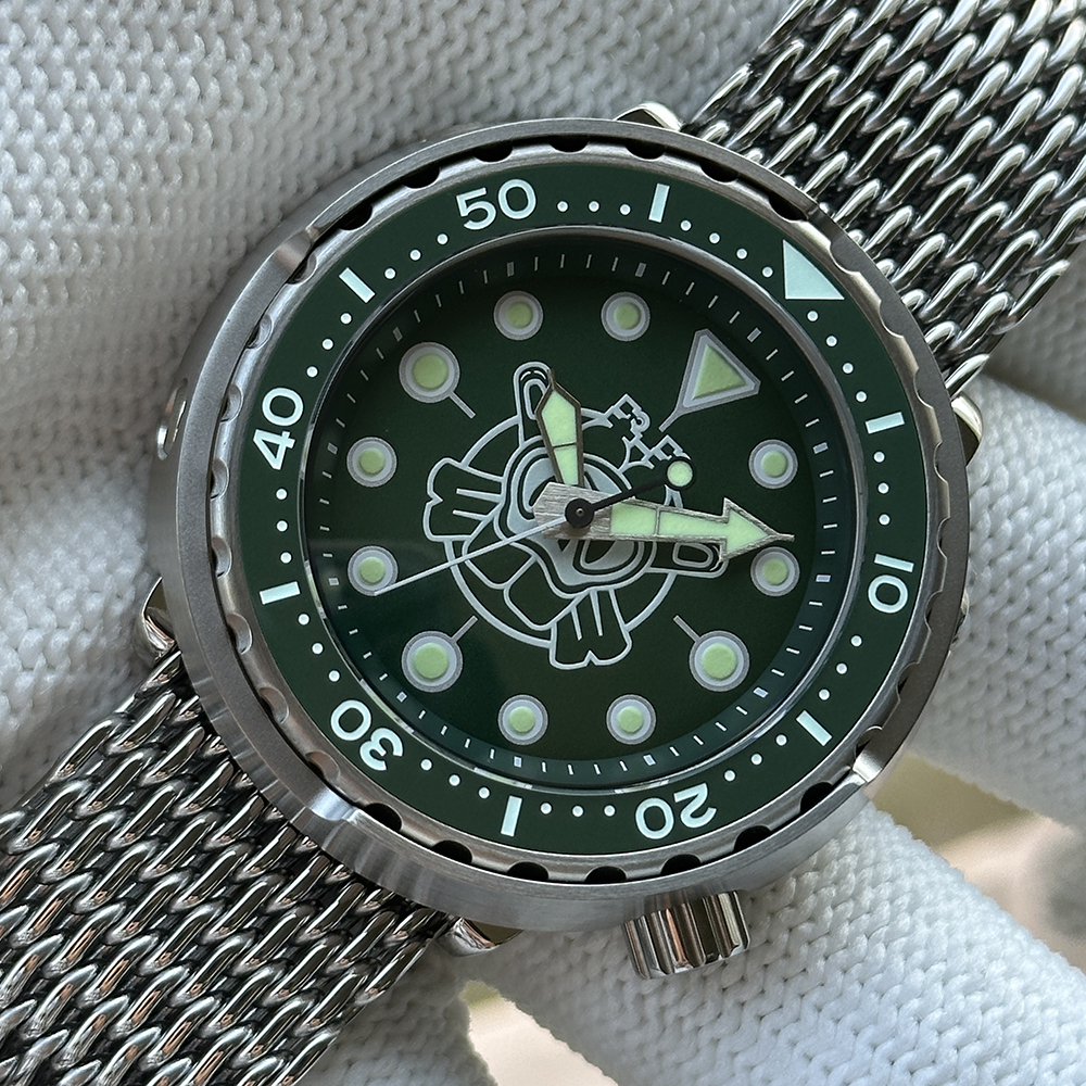 STEELDIVE Official SD1975P Unique Design 47.5mm Swiss Luminous 300M Waterproof NH35 Automatic Mens Tuna Dive Watch