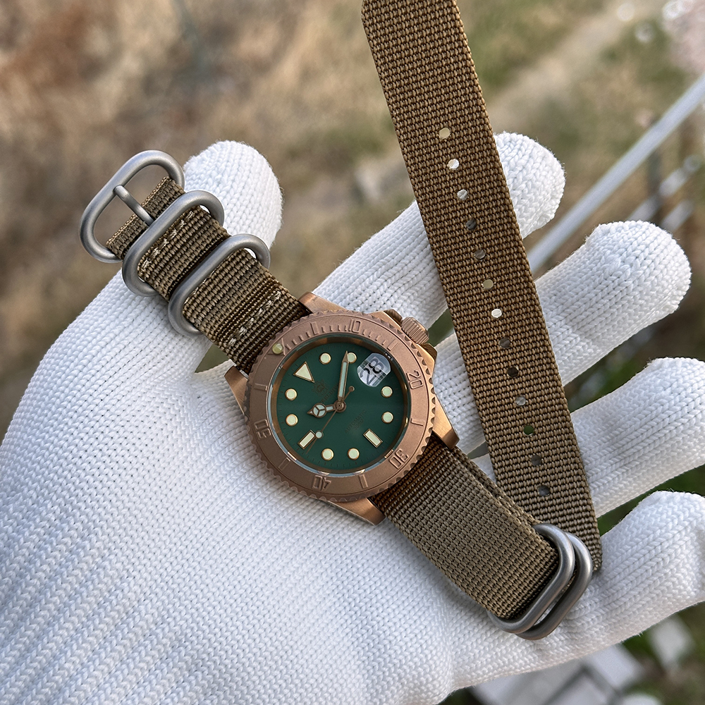 STEELDIVE Official SD1953S Green Dial Cermaic Bronze Bezel Swiss Luminous 300M Waterproof NH35 Mens Automatic Dive Watch