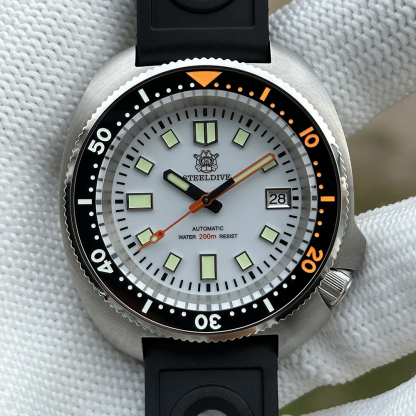 STEELDIVE Official SD1974C White Dial New Arrival NH35 Automatic 200m Dive Watch 