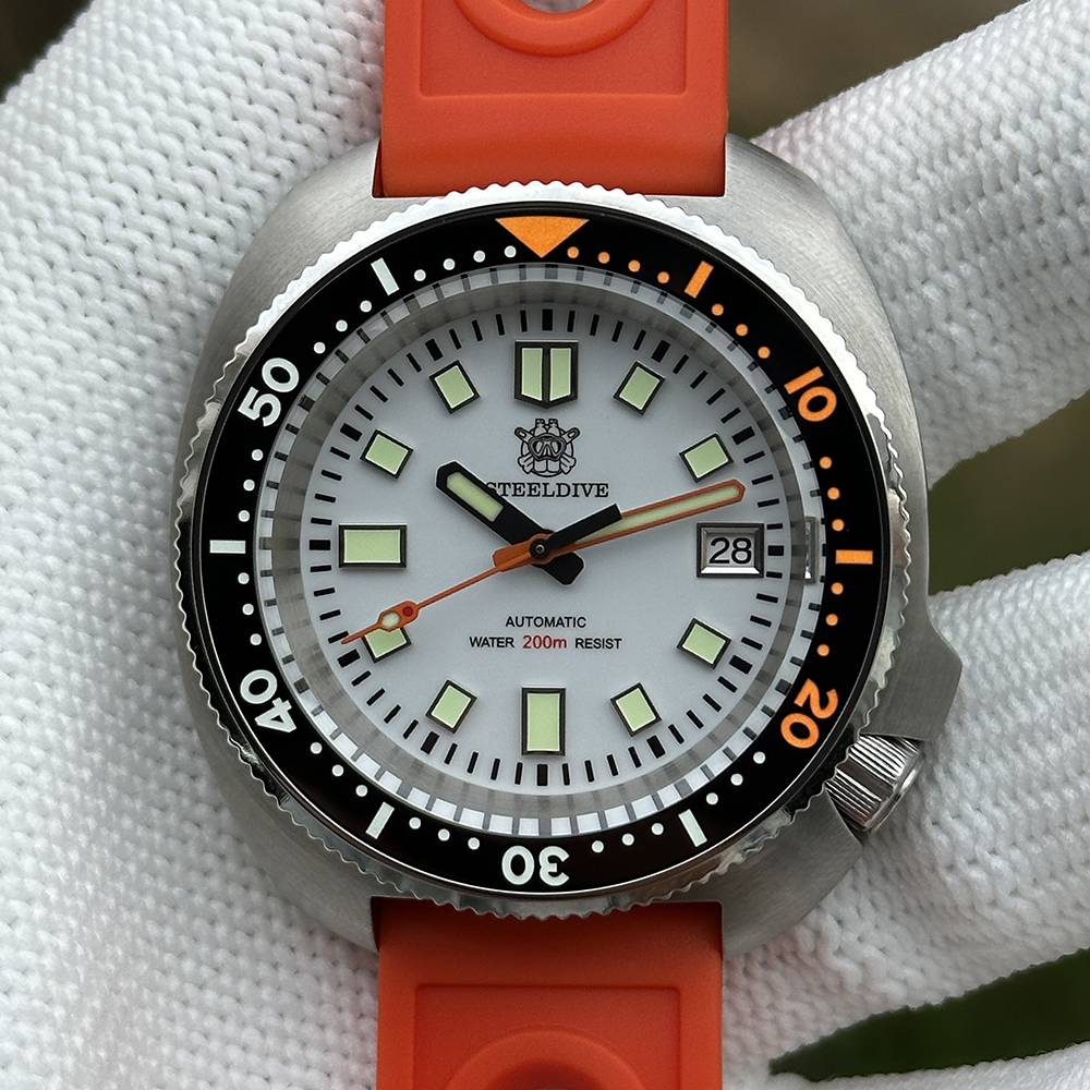 STEELDIVE Official SD1974C White Dial New Arrival NH35 Automatic 200m Dive Watch 