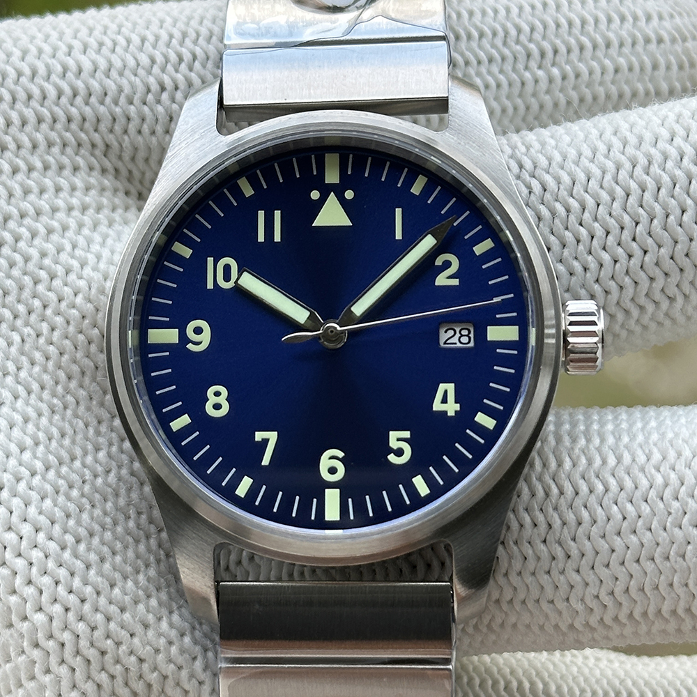 STEELDIVE Official SD1940 Blue No Logo Pilot Watch Japan NH35 Automatic Watch