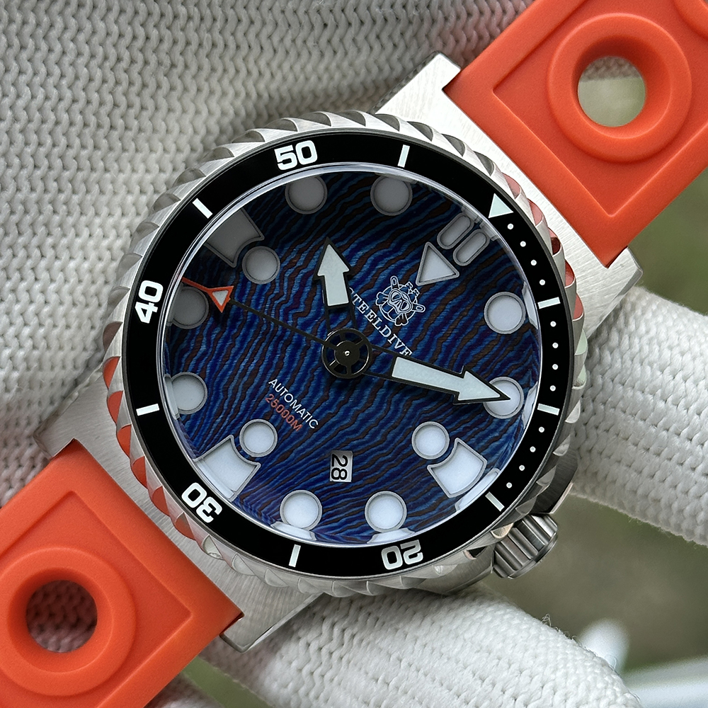 STEELDIVE Official SD1982T V2/ Titanium Damascus Dial Dive Watch