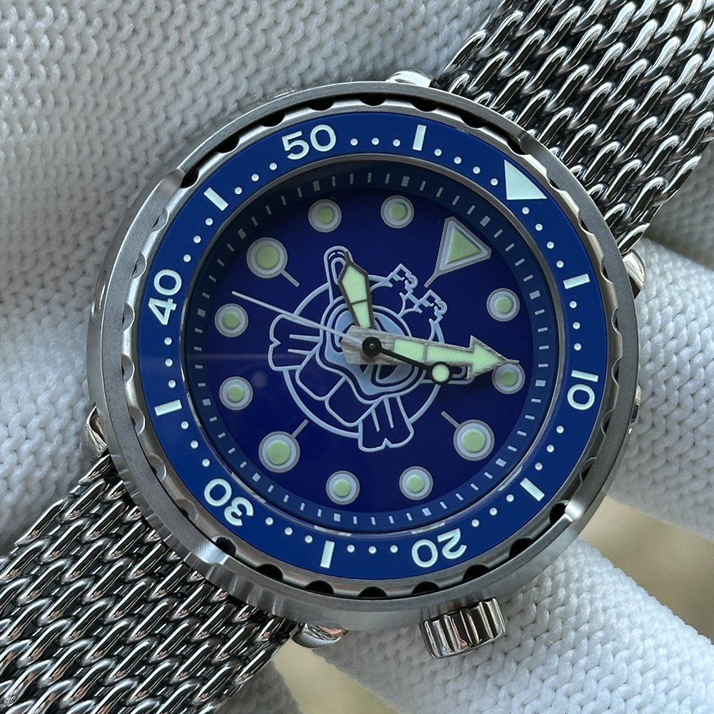 STEELDIVE Official SD1975P Unique Design 47.5mm Swiss Luminous 300M Waterproof NH35 Automatic Mens Tuna Dive Watch