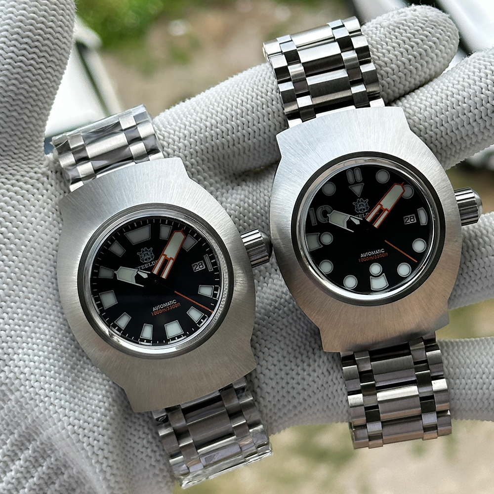 STEELDIVE Official SD1920 Black Dial 45mm Case Tank Bracelet 1000m Waterproof NH35 Automatic Mens Dive Watch