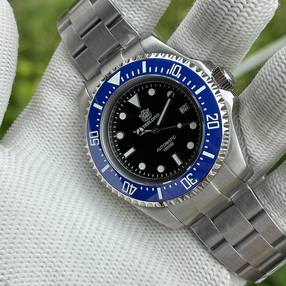 STEELDIVE Official SD1964 Personalized Black Dial Blue Bezel Insert Japan NH35 Automatic Watch