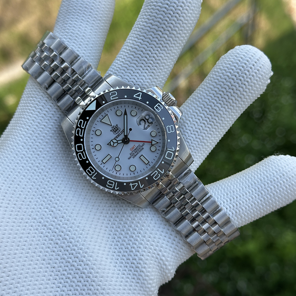 STEELDIVE Official SD1993 White Dial Sapphire Glass Japan NH34 GMT 300M Auatomtic Mens Dive Watch