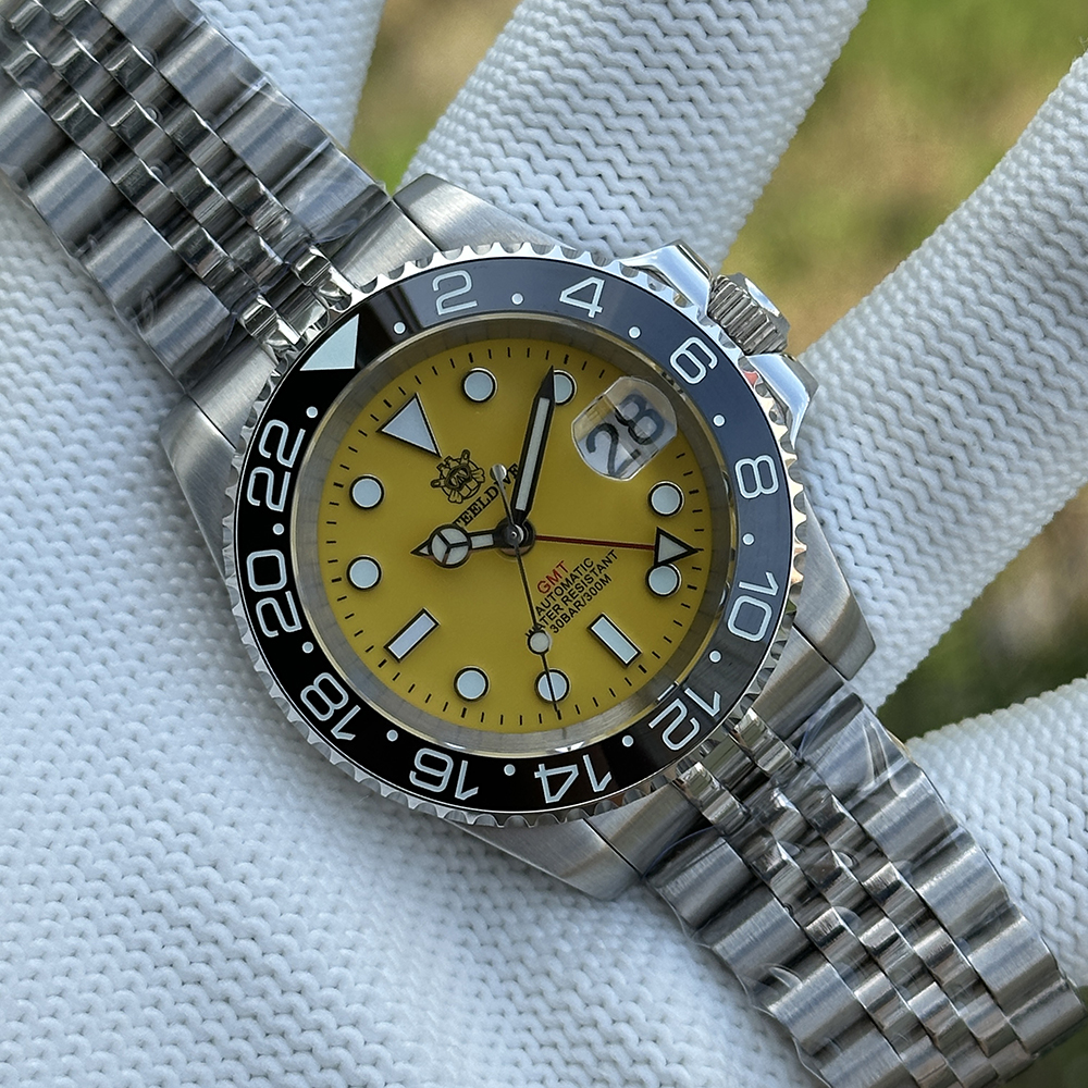 STEELDIVE New Watch SD1993 Yellow Dial Ceramic Bezel 41MM Case Sapphire Glass Luminous 300M NH34 Mechanical Men Dive Watches