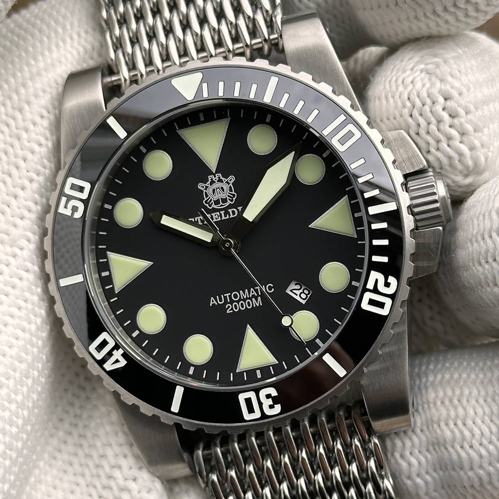 STEELDIVE Official SD1987 Classic 46.5MM Big Size 2000M Waterproof NH35 Automatic Mens Dive Watch