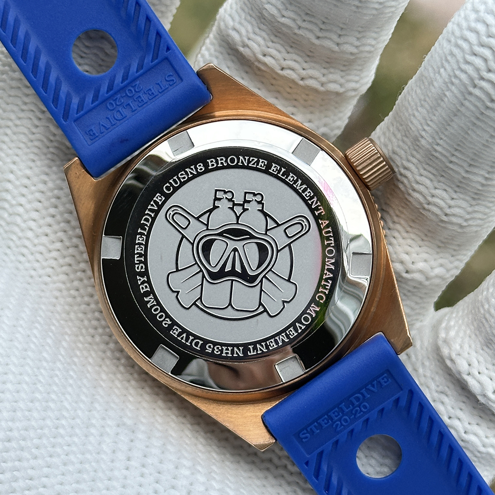 STEELDIVE Official SD1962S Blue Dial 200M Waterproof 41.9MM Bronze Case NH35 Automatic Mens Dive Watch