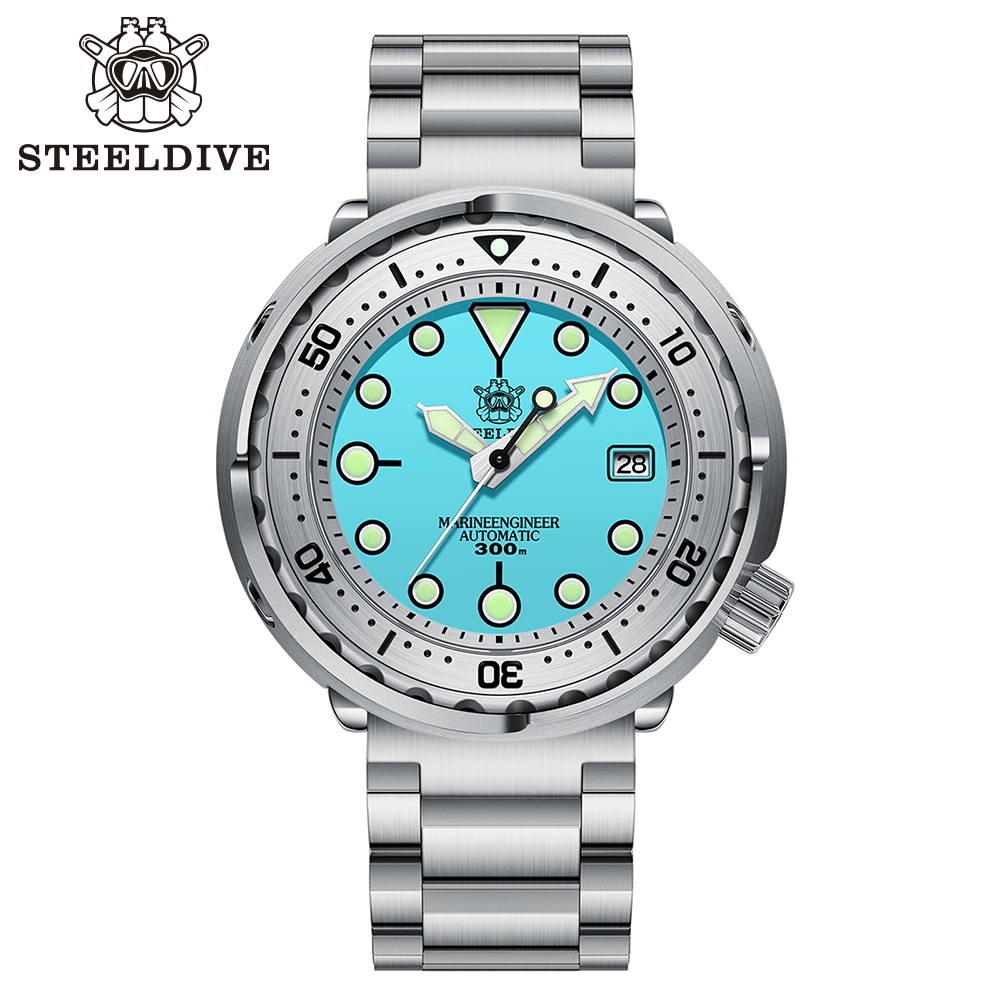 STEELDIVE Official SD1986 Steel Bezel 47.5MM Case Super Luminous Sapphire Glass 300M Waterproof NH35 Automatic Mens Dvie Watch