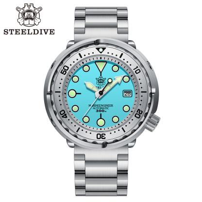 STEELDIVE Official SD1986 Steel Bezel 47.5MM Case Super Luminous Sapphire Glass 300M Waterproof NH35 Automatic Mens Dvie Watch