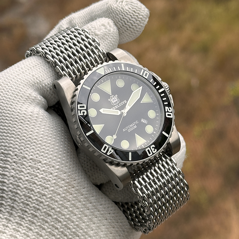 STEELDIVE Official SD1987 Classic 46.5MM Big Size 2000M Waterproof NH35 Automatic Mens Dive Watch