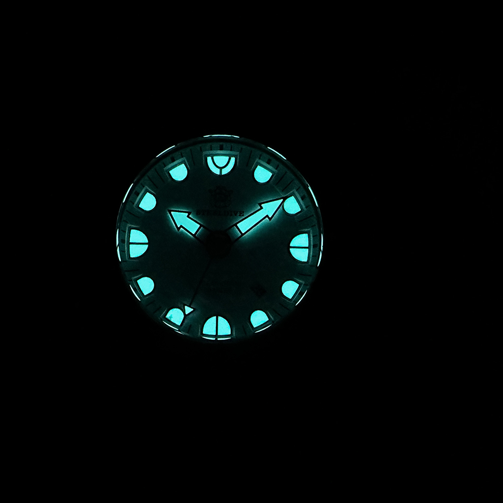 STEELDIVE Official SD1982S White Dial 56MM Solid Bronze Case NH35 Automatic Mens Sapphire Glass Dive Watch 