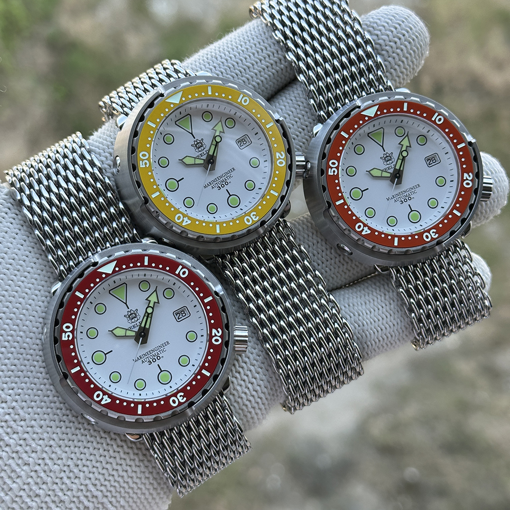 STEELDIVE Official SD1975N White Dial Orange Bezel 300M Waterproof NH35 Tuan Watch