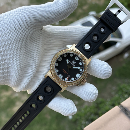 STEELDIVE Offiical SD1982Z 46.5mm Bronze Damascus BGW9 Blue Luminous Unique Design NH35 Automatic Mens Dive Watch