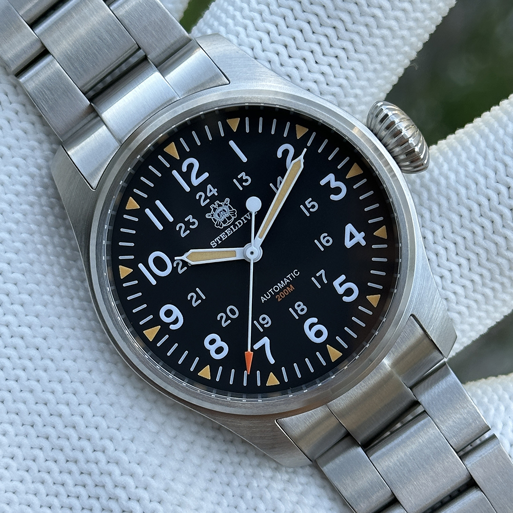 STEELDIVE Official SD1928H 39MM Small Size NH35 Automatic Mens Analog Dive Watch Reloj