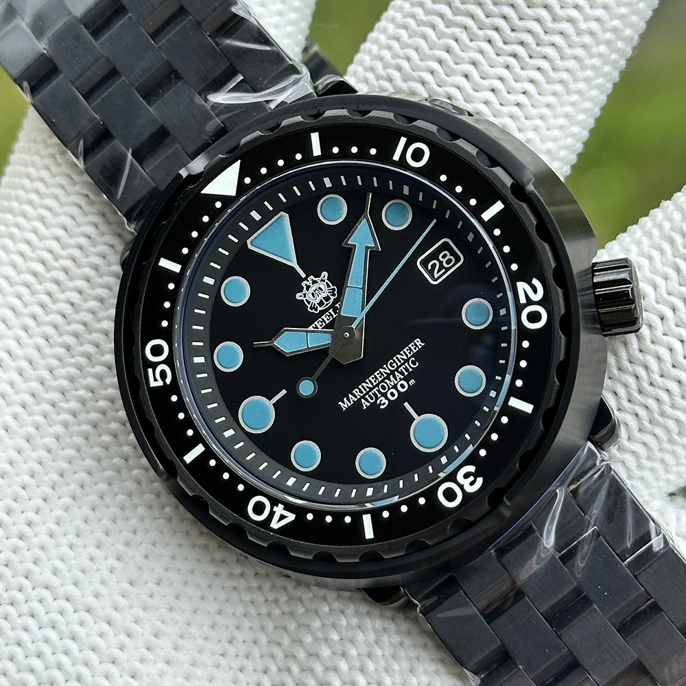 STEELDIVE Official SD1975XT PVD Black 47.5MM Case 300M Waterproof Japan NH35 Automatic Tuna Watch