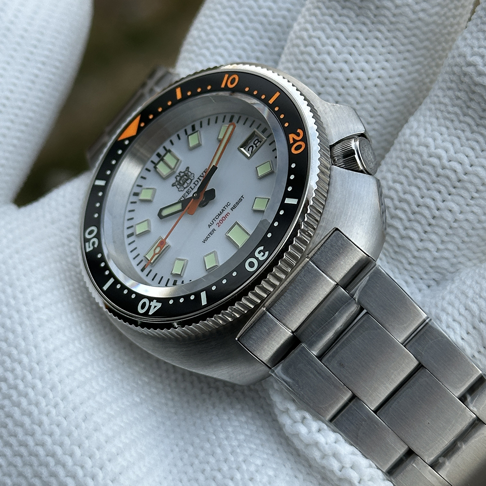 STEELDIVE Official SD1974C White Dial New Arrival NH35 Automatic 200m Dive Watch 