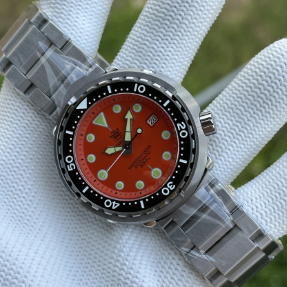STEELDIVE Offcial SD1975 Matte Orange Dial 47.5MM Case Tuna Watch Sapphire Glass 300M Waterproof NH35 Automatic Mens Dive Watch
