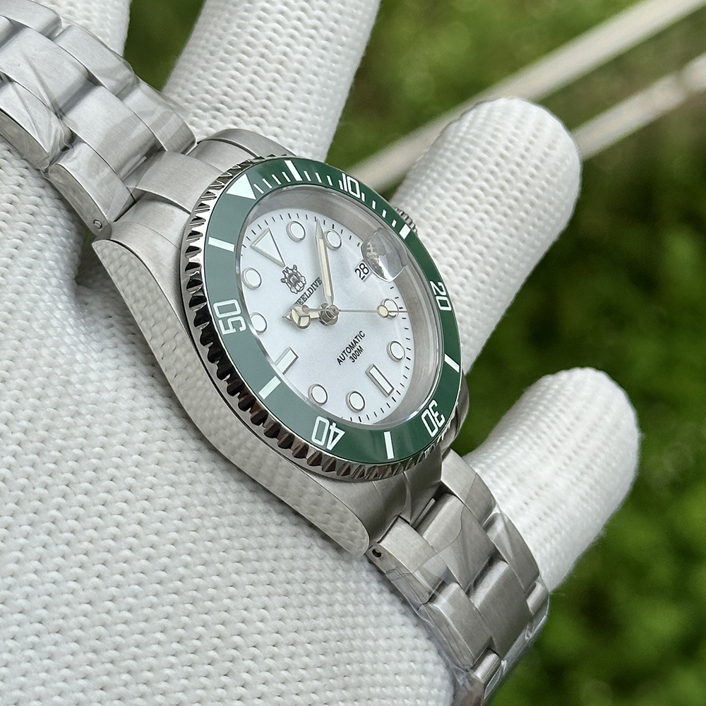 STEELDIVE Official SD1953 White Dial 40.5MM Case 300M Waterproof Japan NH35 Automatic Mens Dive Watch