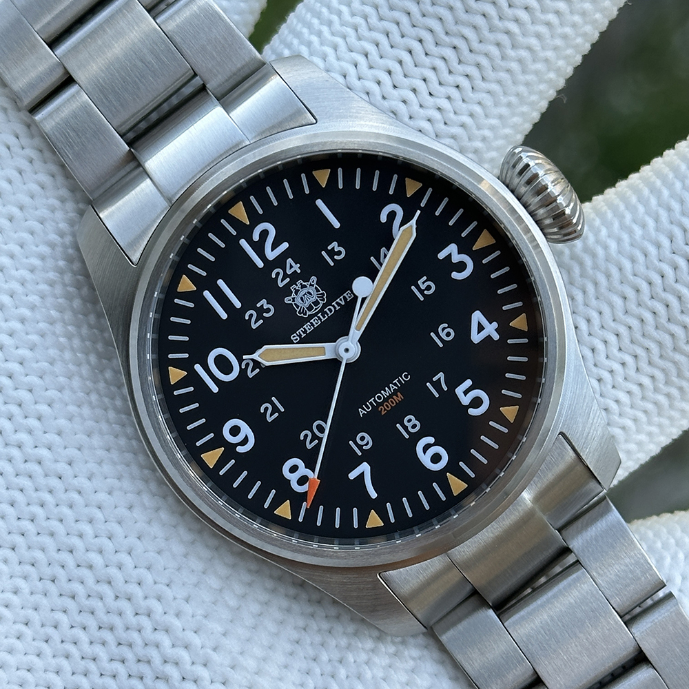 STEELDIVE Official SD1928H 39mm Simple Design 200M Waterproof NH35 Mens Dive Watch Automatic