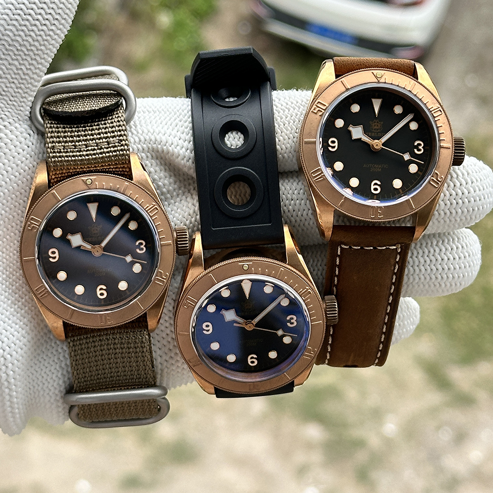 STEELDIVE Official SD1958S 41.1MM Solid Bronze Case 200M Waterproof Sapphire Glass NH35 Automatic Mens Dive Watch 