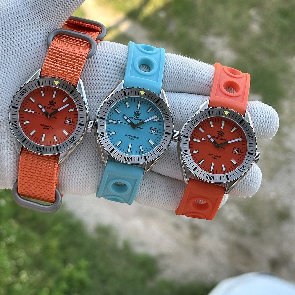 STEELDIVE Official SD1927 Turquoise Dial 200M Waterproof Japan NH35 Automatic Dive Watch 