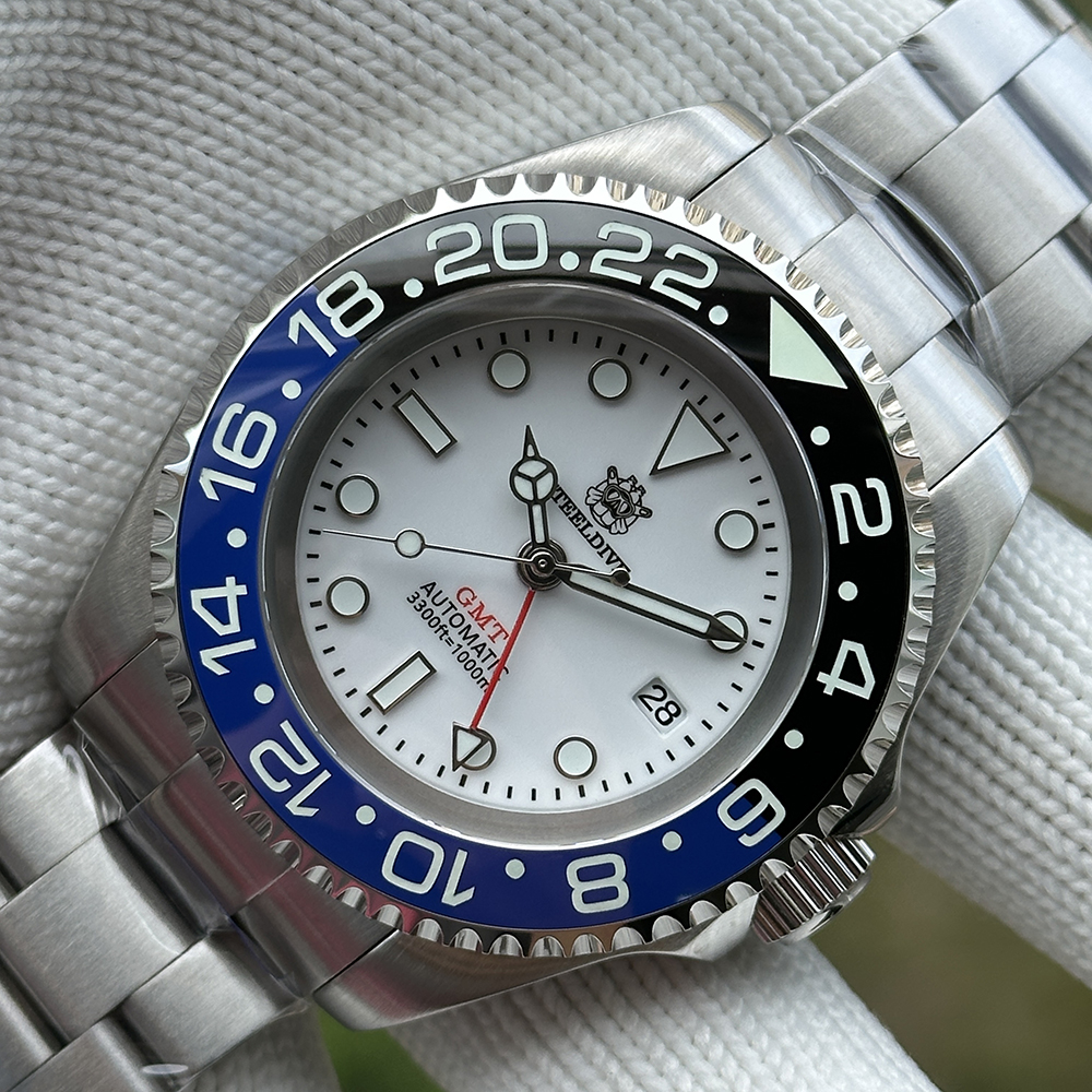 STEELDIVE Official SD1964GMT White Dial Ceramic Bezel Insert