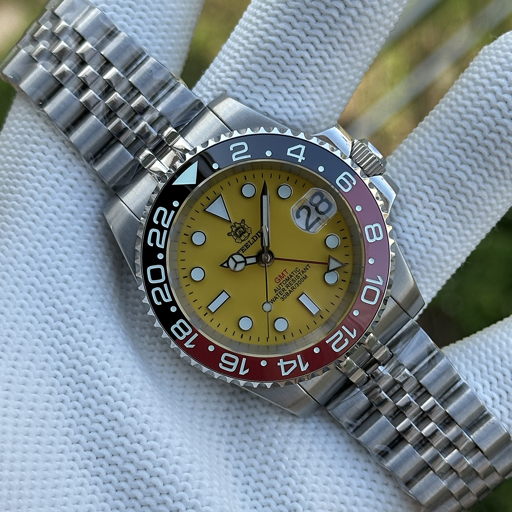 STEELDIVE New Watch SD1993 Yellow Dial Ceramic Bezel 41MM Case Sapphire Glass Luminous 300M NH34 Mechanical Men Dive Watches