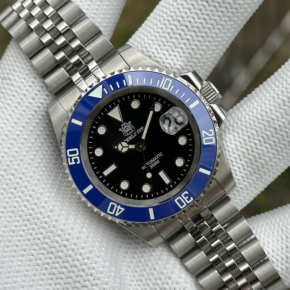 STEELDIVE Official SD1953 Black Dial Blue Bezel Insert Japan NH35 Automatic 200M Waterproof Mens Watch