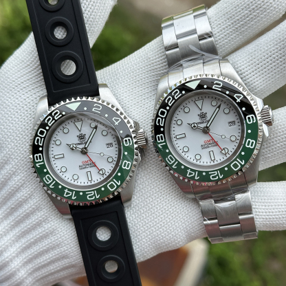 STEELDIVE Official SD1964GMT White Dial Ceramic Bezel Insert Sapphire Glass 1000M Waterproof NH34 Dive Watch