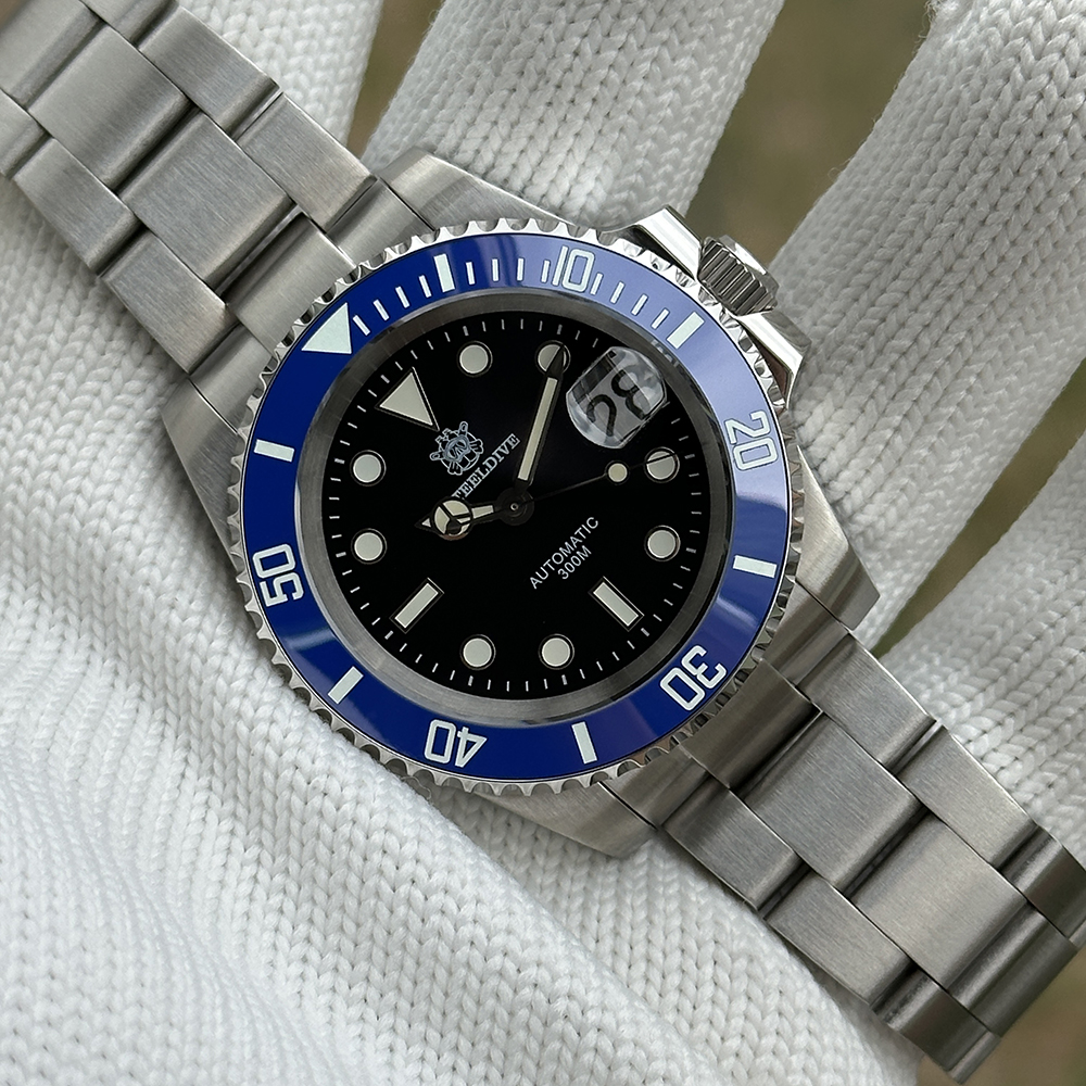 STEELDIVE Official SD1953 Black Dial Blue Bezel Insert Japan NH35 Automatic 200M Waterproof Mens Watch