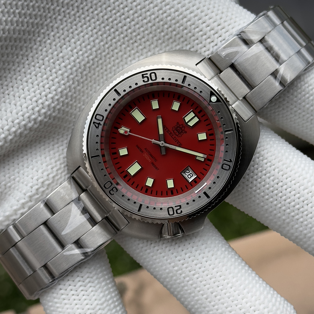 STEELDIVE Official SD1981 Stainless Steel Bezel 43.8MM Case 200M Waterproof Sapphire Glass NH35 Automatic Mens Dive Watches