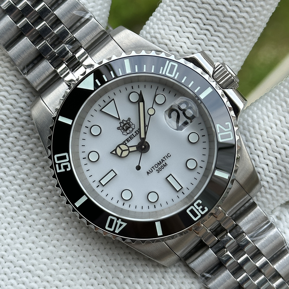 STEELDIVE Official SD1953 White Dial Swiss Luminous 40.5mm Case Japan NH35 Automatic Mens Dive Watch