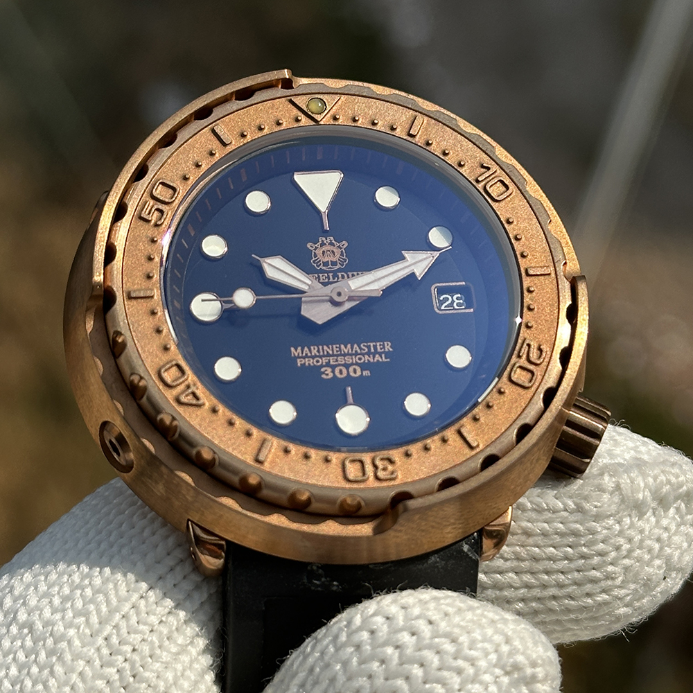 STEELDIVE Official SD1975S V1 Super Luminous 47.5MM Solid Brone Case 300M Waterproof Dive Watch