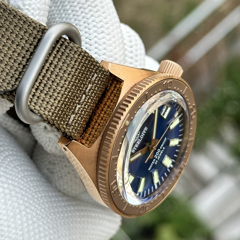 STEELDIVE Official SD1962S Blue Dial 200M Waterproof 41.9MM Bronze Case NH35 Automatic Mens Dive Watch