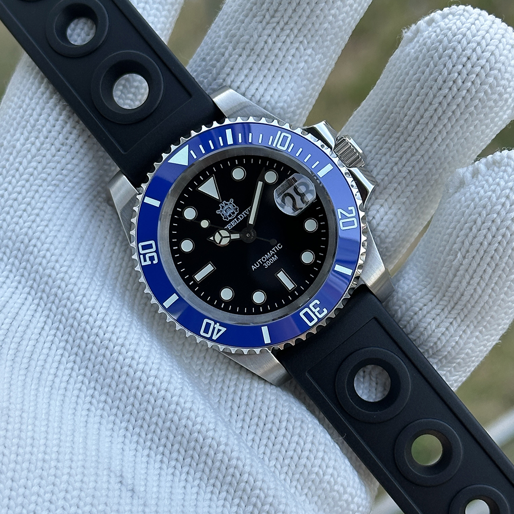 STEELDIVE Official SD1953 Black Dial Blue Bezel Insert Japan NH35 Automatic 200M Waterproof Mens Watch